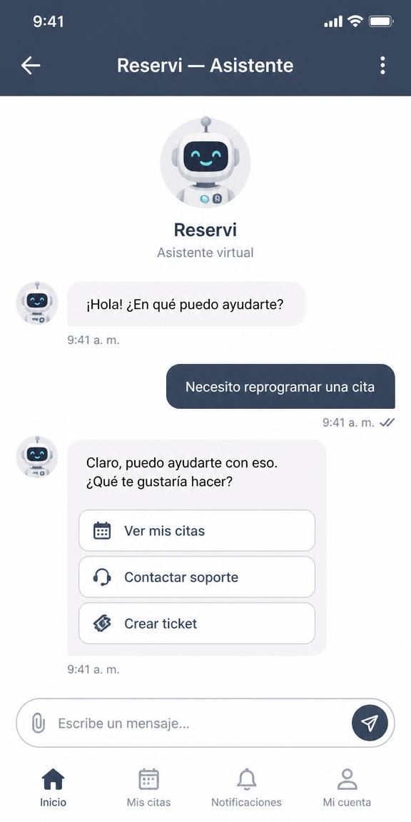 Reservi, tu asistente + tickets de soporte